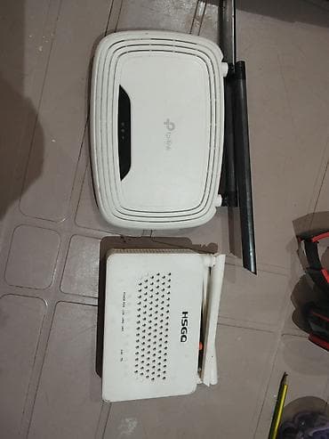 wifi usb adapter: İki ədəd şəbəkə avadanlığı dəsti 1) TP-Link Wi‑Fi router - Üst — 1