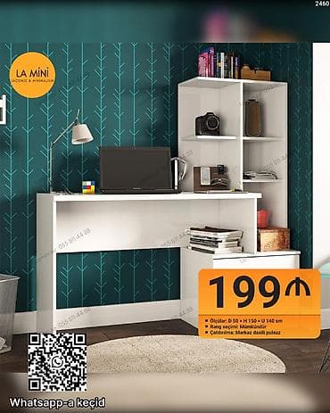 LA Mini – lakonik və minimalist iş guşəsi masa və rəf kombini •