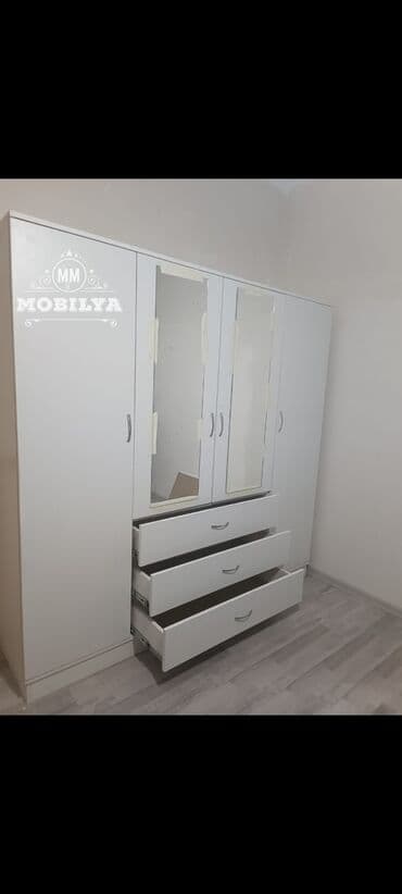 sumqayitda muhafize isi: Yeni, Açılan, 4 qapılı Düz dolab, Qarderob, paltar dolabı, Azərbaycan — 7