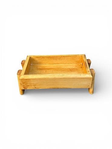 metbex kafeli: Taxta mini servis/trayban - Material: tam ağac (təbii rəngli), əl — 3