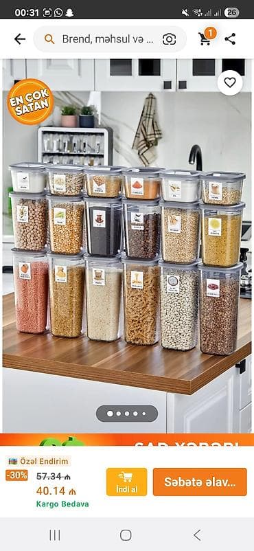 plasmas qablar: Mətbəx üçün hava keçirməyən saxlama qabları seti - Şəffaf, BPA-free — 5