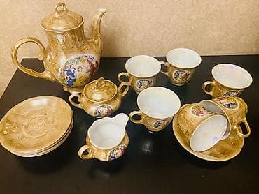 sud separatoru: Çay dəsti, rəng - Qızılı, Farfor, Polşa — 1