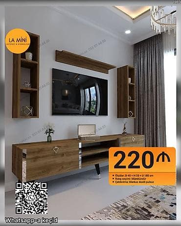 taxda qapl: Düz TV altlığı, Polkalı, Taxtalı — 1