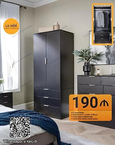 2 qapılı, Siyirməli, Digər rəng, Açılan, Düz dolab