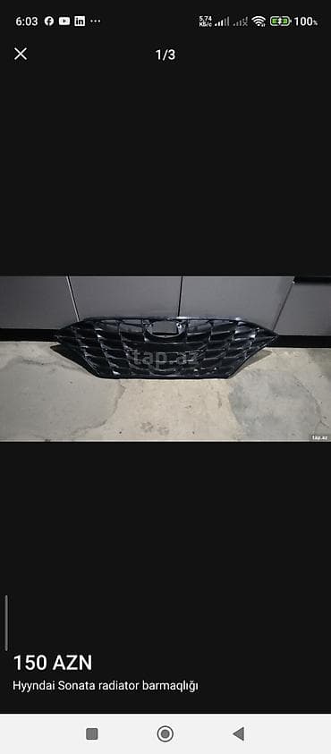 ucuz jeep: Hyundai Sonata radiator barmaqlığı (orijinal) balaca çat var - — 1