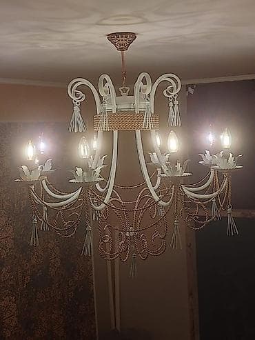 Tekstil: Çılçıraq, 8 lampa, Metal — 2