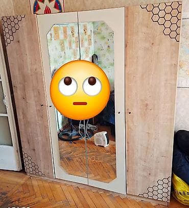 paneli: 4 qapılı, Güzgülü, Qəhvəyi, Taxta, Açılan, Düz dolab — 2