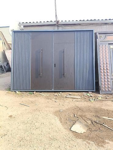 sef qap: Dəmir Həyət darvazası, Yana açılan, Mexaniki, Qapı ilə, rəng - Qəhvəyi — 1