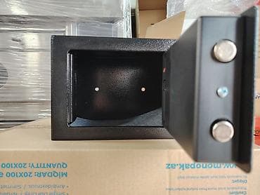seyfler: Elektron şifrəli mini seyf - Material: qalın metal korpus, mat qara — 2