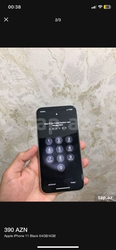 iphone 11 arxalıq: IPhone 11, 64 GB, Qara, Face ID — 2