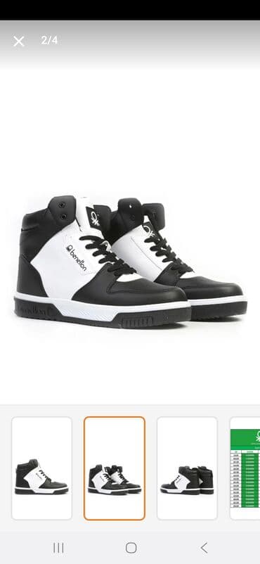 Səndəl və şəp-şüplər: Benetton uniseks idman ayaqqabısı – 40 ölçü, təzə. - Model: yüksək — 2