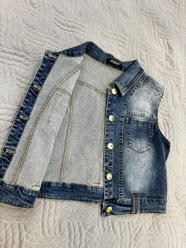 Digər kişi geyimləri: Cins jilet - Material: klassik mavi denim, açıq-tünd yuyulma effektli — 3