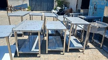 Restoran, kafe avadanlığı: Paslanmayan poladdan istehsal olunan peşəkar iş masaları - Material — 2