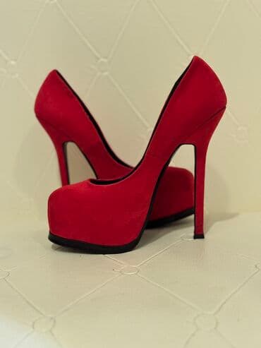 женские коралловые туфли: Ölçü: 36.5, rəng - Qırmızı, Yeni — 1