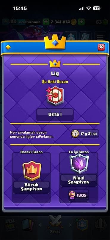 Потолок: Clash Royale hesabı – Carviz - Kral səviyyəsi: 80 - Kupa: 13 144 — 3