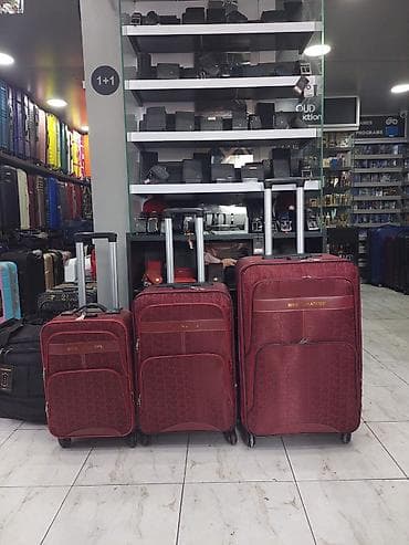 baseyn sekilleri: 3-lü qırmızı çamadan dəsti - Ölçülər: kiçik, orta və böyük (3 ölçü — 1