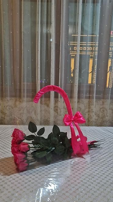 ucuz güllər: Hədiyyəlik dekorativ güllər – şəffaf çanta buketlər - Məhsul — 2