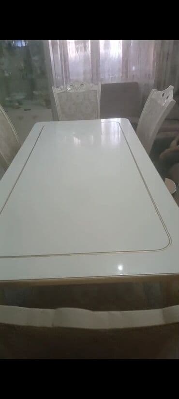 письменный стол с полками: Qonaq otağı üçün, İşlənmiş, Açılmayan, Dördbucaq masa, 8 stul — 3