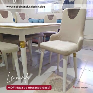 oturacaqlarin uzlenmesi: Qonaq otağı üçün, Yeni, Açılan, Dördbucaq masa, 6 stul — 4