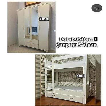 bal arisi: Mebel dəsti – şkaf və iki mərtəbəli çarpayı - Şkaf: 3 qapılı model — 1