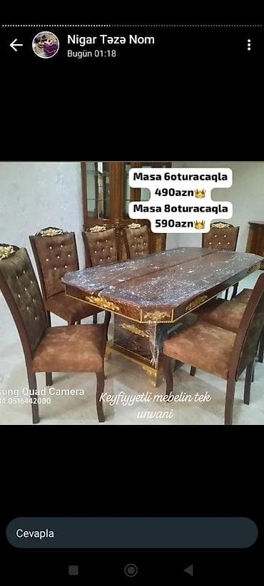 stolustu saatlar: Qonaq otağı üçün, Yeni, 8 stul — 1