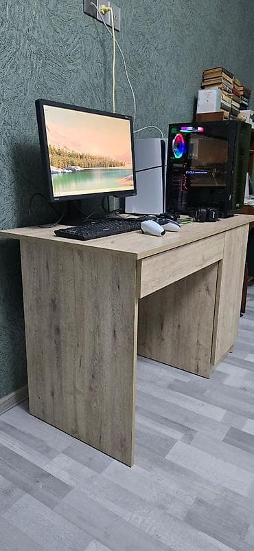 dekor ref: Düz masa, Polkalı, Siyirməli, Teksturalı laminat — 2