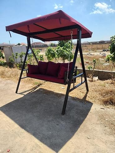 mebel ustu: Bağ yelləncəyi – tentli, zəncir asqılı, 3 nəfərlik - Rəng: bordo — 1