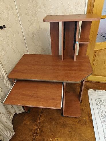 işlenmiş stollar: Düz masa, Polkalı, Siyirməsiz, Teksturalı laminat, Zəmanətsiz, Kredit yoxdur — 2