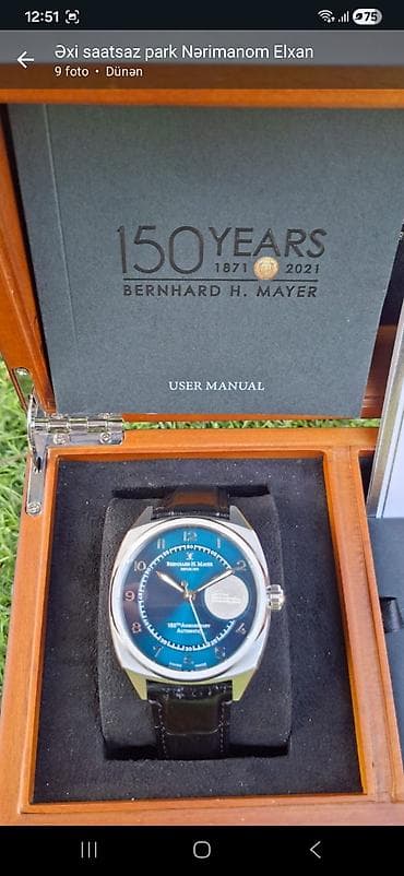 mexanika saat: Qol saatı, Bernhard Mayer, rəng - Mavi — 2