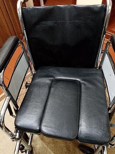 Xəstələr üçün unitazlar: Universal tualet funksiyalı əlil arabası - Material: parlaq xroml­u — 5