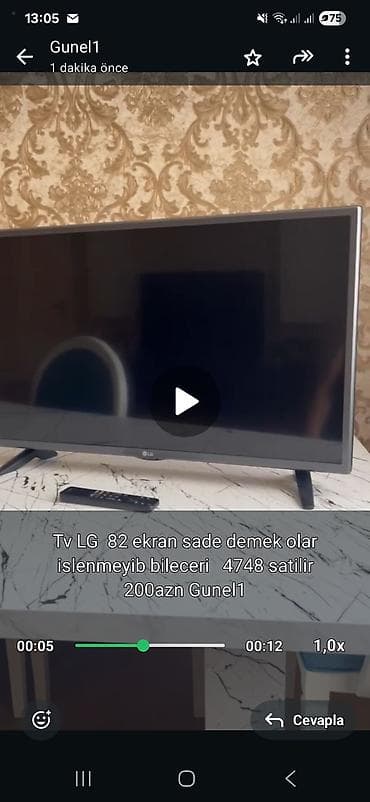 masin kreditle: Tv LG 82 ekran sade demek olar islenmeyib bileceri 4748 satilir — 1