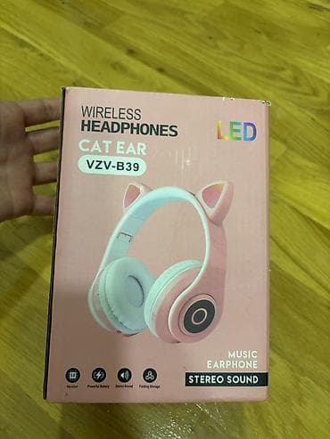 bluetooth qulaqciqlar: Wireless Headphones CAT EAR VZV-B39 – LED işıqlı musiqi qulaqlığı — 1