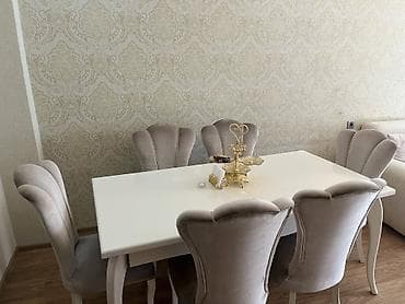 Qonaq otağı üçün, İşlənmiş, Açılan, Kvadrat masa, 6 stul