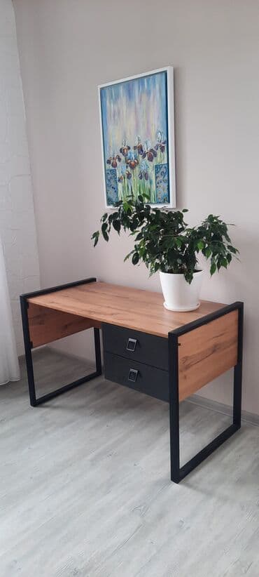 белый рабочий стол: Прямой стол, Без стула, Без полок, С выдвижными ящиками, Металл — 3