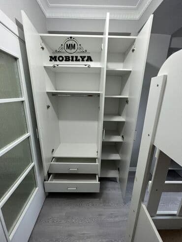 metbex şkafı: Düz dolab, Yataq otağı üçün, Eyvan üçün, Qonaq otağı üçün, Qarderob, Açılan, Korpuslu, 3 qapılı — 4