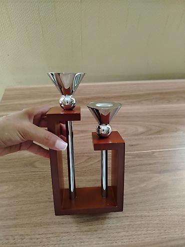 Şamdanlar: İki şam üçün dekorativ şamdan. Unvan :Montin (catdirilma yoxdur) - — 4