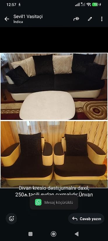 Divan kreslo dəsti,jurnalnı daxil, 250₼.təcili evdən çıxmalıdır.Ünvan lalafo.az -da Divan kreslo dəsti,jurnalnı daxil, 250₼.təcili evdən çıxmalıdır.Ünvan