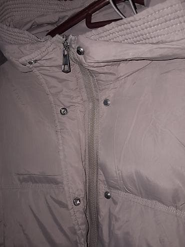 kurtk: Bej rəngli qışlıq puf şişmə qadın gödəkçə - Material: yüngül, suya — 2