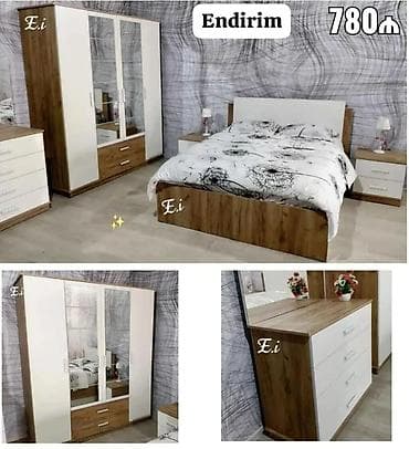 dola: Yataq otağı dəsti – Endirim 780₼ Komplekt: - 2 nəfərlik çarpayı (ağ — 1