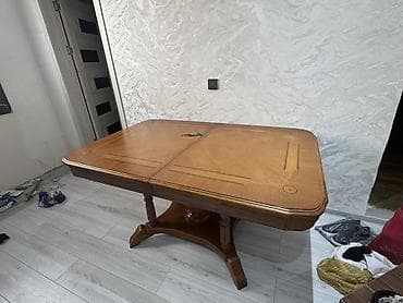 Klassik masa, İşlənmiş, Açılan, Taxta, Oval masa