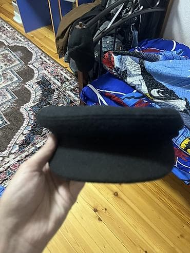 kepka modelleri: Qara kepka – klassik “newsboy/şlyapa” tərzi - Rəng: tam qara - — 3