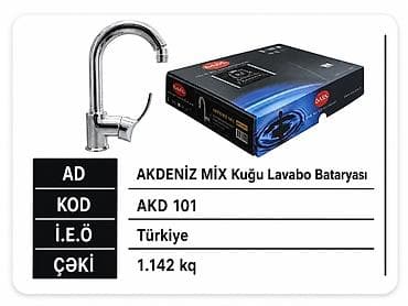 ucuz samavarlar: Məhsul: AKDENİZ MİX “Kuğu” lavabo bataryası Model kodu: AKD 101 - — 1