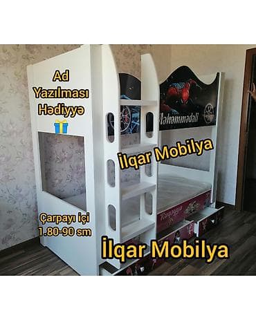 evcil mobilya: Oğlan və qız üçün, Yeni, Çarpayı, Matrassız, Siyirməsiz, Laminat — 5