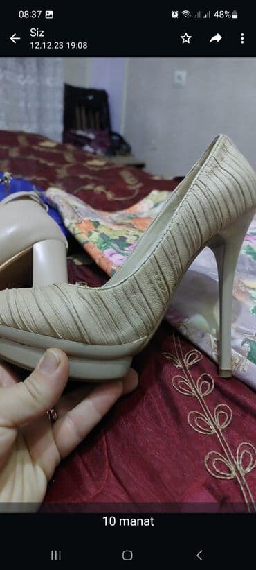 Tuflilər, Ölçü: 36, rəng - Bej, İşlənmiş