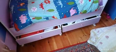 двуспальная кровать с подъемным механизмом: Для девочки и мальчика, Кровать, С матрасом, С выдвижными ящиками — 3