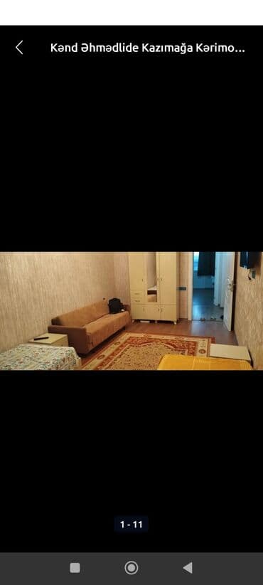 Mənzil 54 kv.m. yelçəkən əşyalı paltaryuyan var, internet var