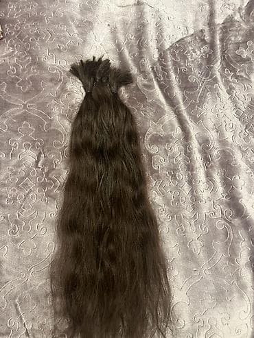 expert sac boyası: Təbii uşaq saçı -100 qram 60 sm - Material: 100% təbii insan saçı - — 4