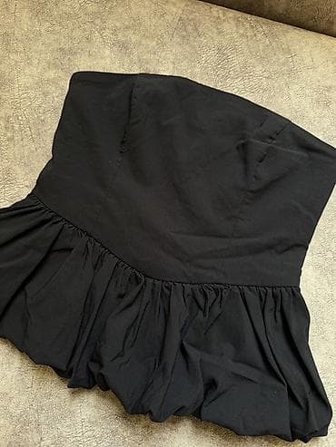 salvar: Qara strapless üst (korset tipli bluz) - Rəng: qara - Model — 5
