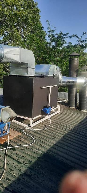 kafe avadanlıqları: Mətbəx tüstüsü üçün sulu filtr – havalandırma xəttinə qoşulan sənaye — 1