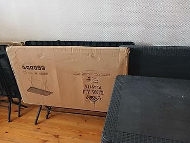 Rattan naxışlı qatlanan masa və tabure dəsti - Material: möhkəm — 3